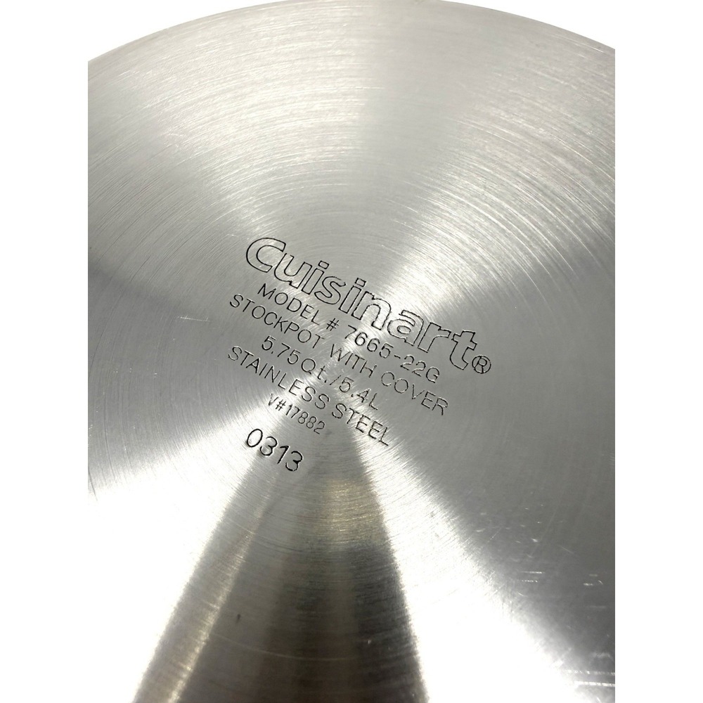 Cuisinart 5.75 Qt Stock Pot Stainless Steel With Glass Lid 7665-22G - Picture 10 of 10